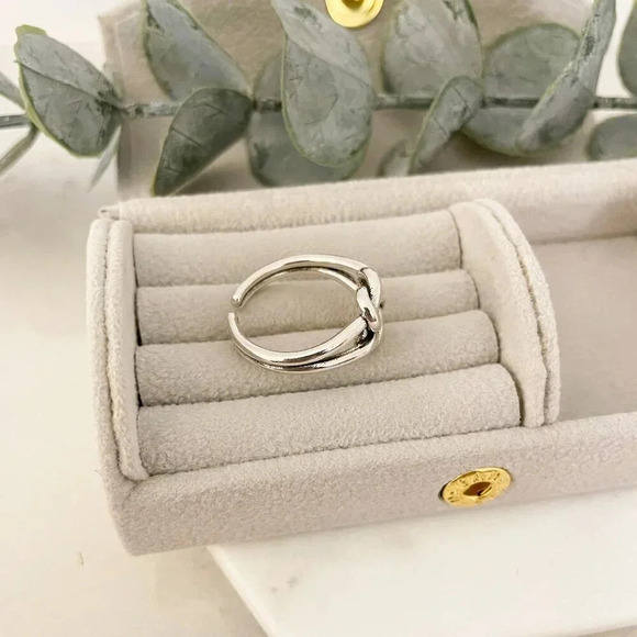 925 Sterling Silver Knot Ring Stackable Ring Dainty Ring Band Twist Ring - Picture 7 of 11